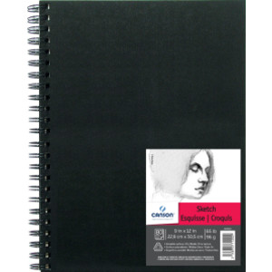 Artist Series Sketch Art Book, Black Cover, Wire Binding, 80 Sheet, 9x12 inch, 1 Count