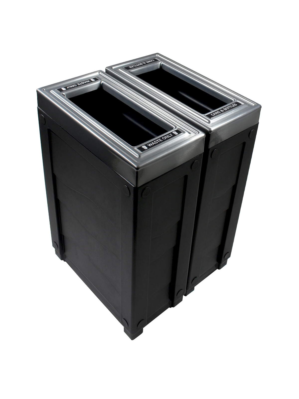 EVOLVE – Double – Kit – Cans & Bottles-Waste – Full – Black