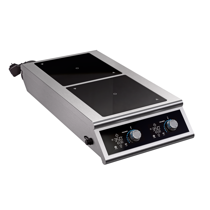 208- to 240-volt 3500-watt front-to-back dual countertop induction range with temperature control probe and programs