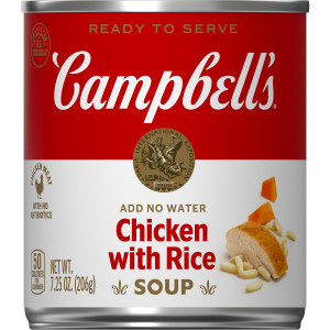 Campbell’s Ready to Serve Chicken with Rice Soup, 7.25 Ounce Cans, 24-Pack