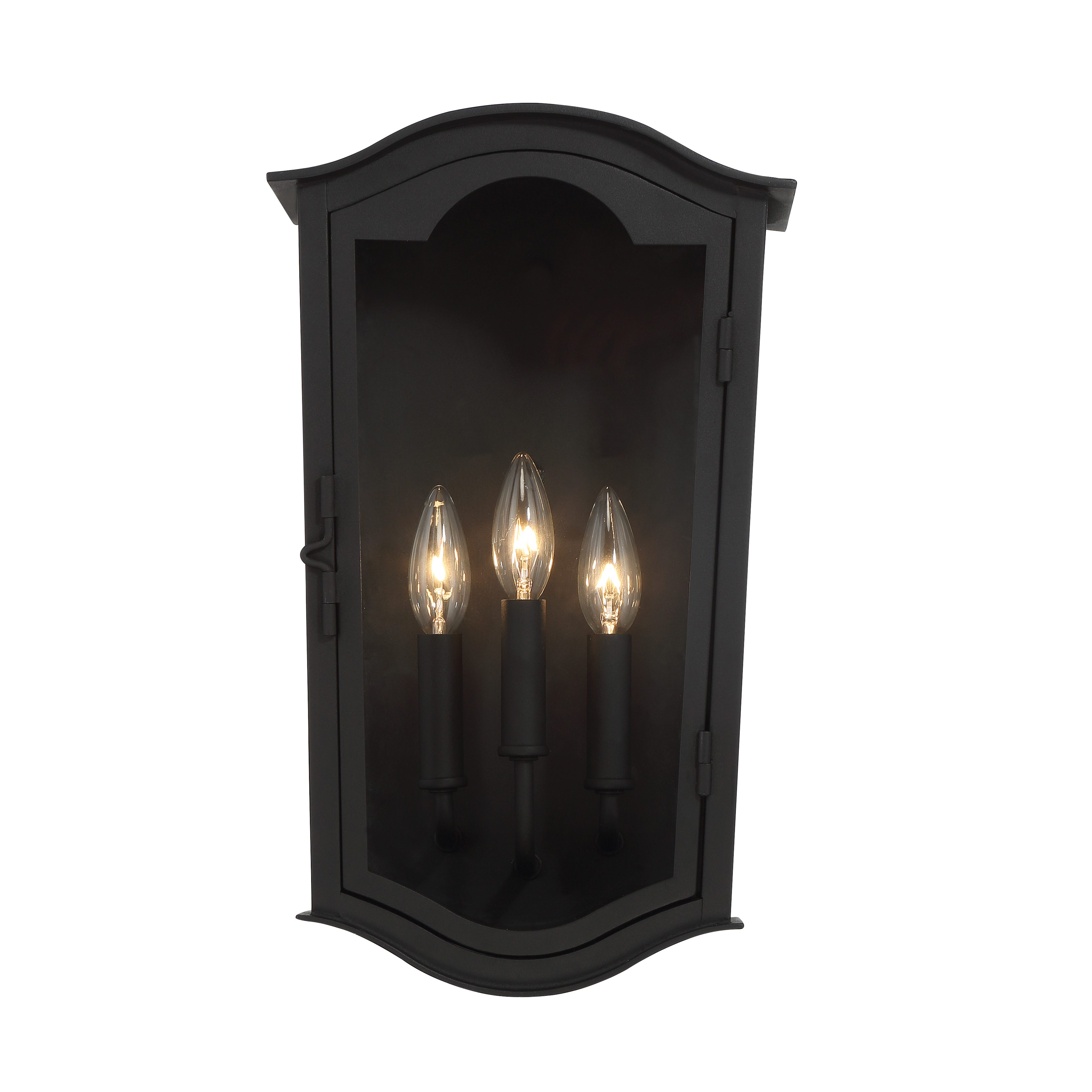 3 Light Outdoor Wall Mount in Sand Coal Finish and Clear Glass - alternate view