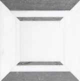 Pietra Visivo Collection Thassos Select Polished, Bianco Dolomiti Select Polished, And Wood Vein Blue Polished 6×6 Regal Square Mosaic Polished