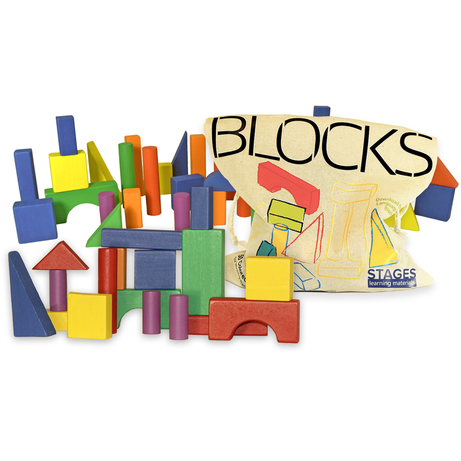 Stages Learning Materials Sensory Builder Blocks, Set of 50 image number null