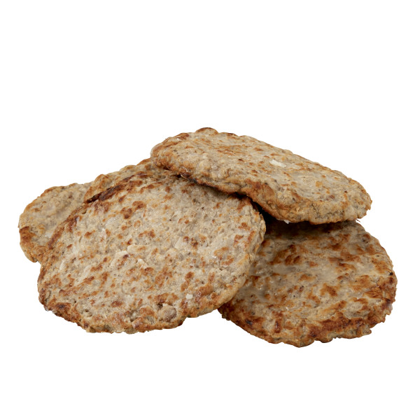 FONTANINI(r) Breakfast Pork Sausage Patty, Fully Cooked, 2 oz., 10 lb . C1C0 - Front Center Out of Package (Hi Res)