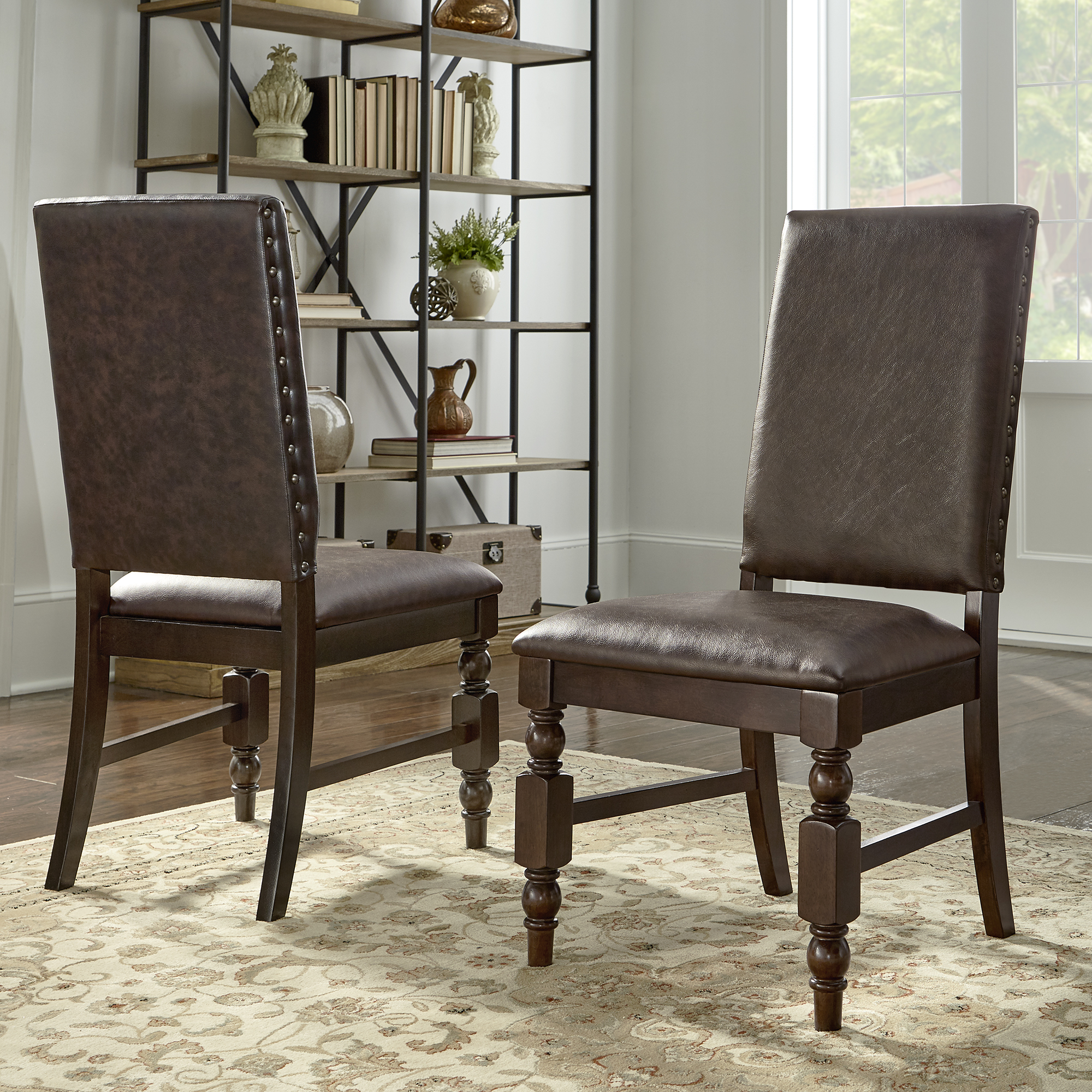 Nailhead Upholstered Dining Chairs (Set of 2)