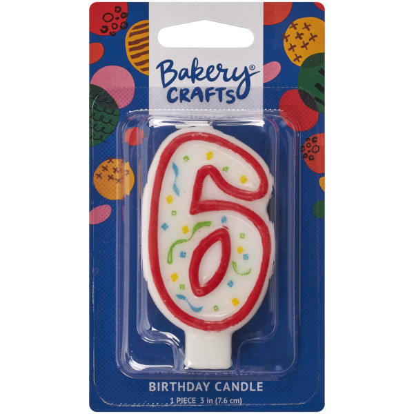 6 Party Red Numeral Candles