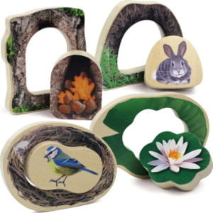 Who's Hiding? Woodland Animals Wooden Puzzles, Set of 4