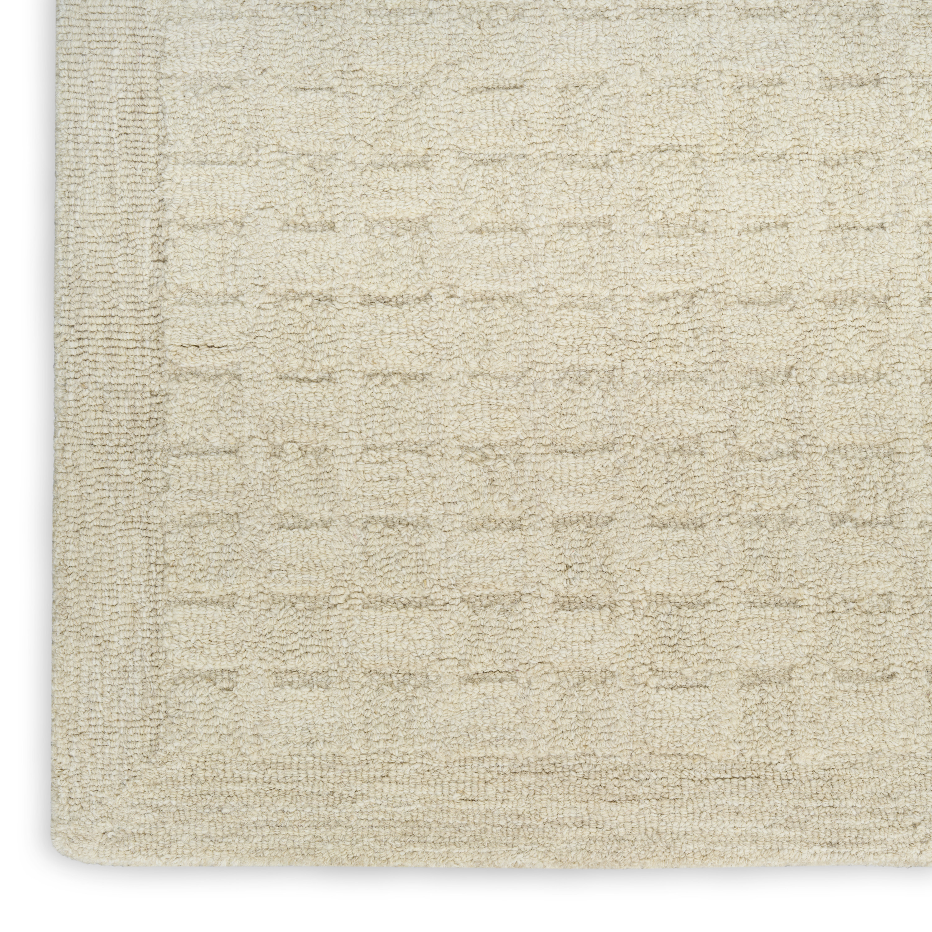 DKNY Pure Grids 3'9" x 5'9" Ivory Beige Contemporary Indoor Rug