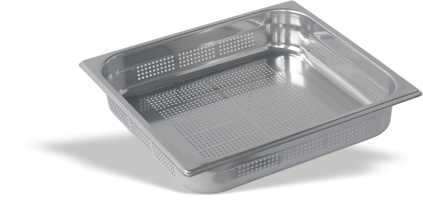 Perforated GN PRO 2/3 20 mm deep stainless steel with perforated bottom