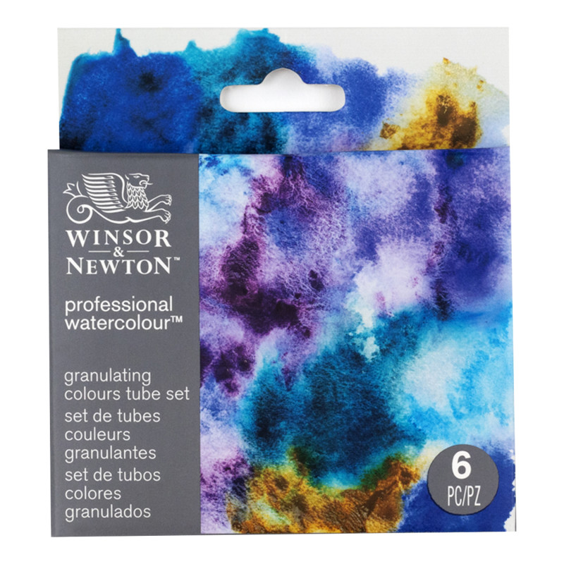 Professional Watercolors, 5 mL Tubes, Granulating Colors, Set of 6