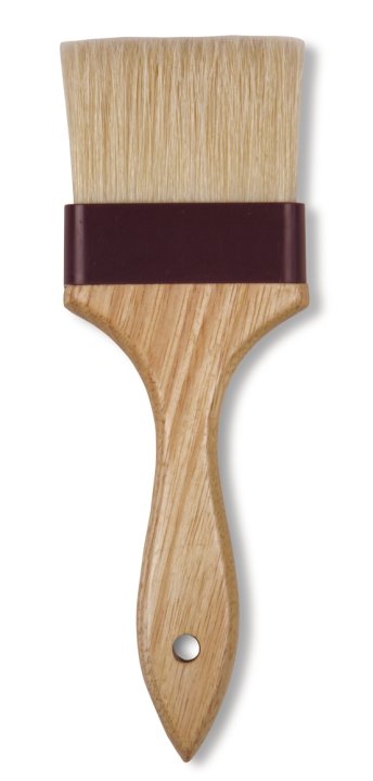 3-inch-wide flat wooden boar bristle pastry brush