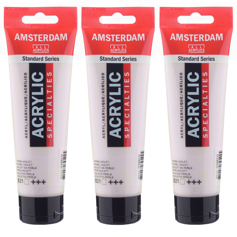 Standard Acrylic Paint, 120ml, Pearl Violet 821, Pack of 3