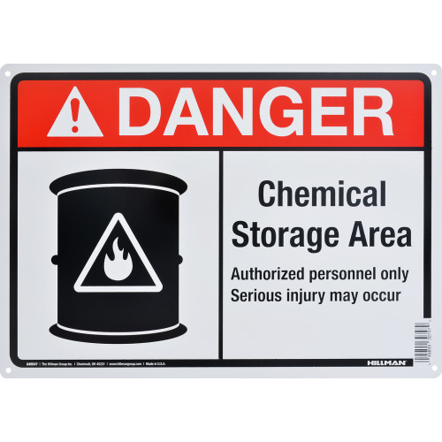 Aluminum Chemical Storage Area Danger Sign 10