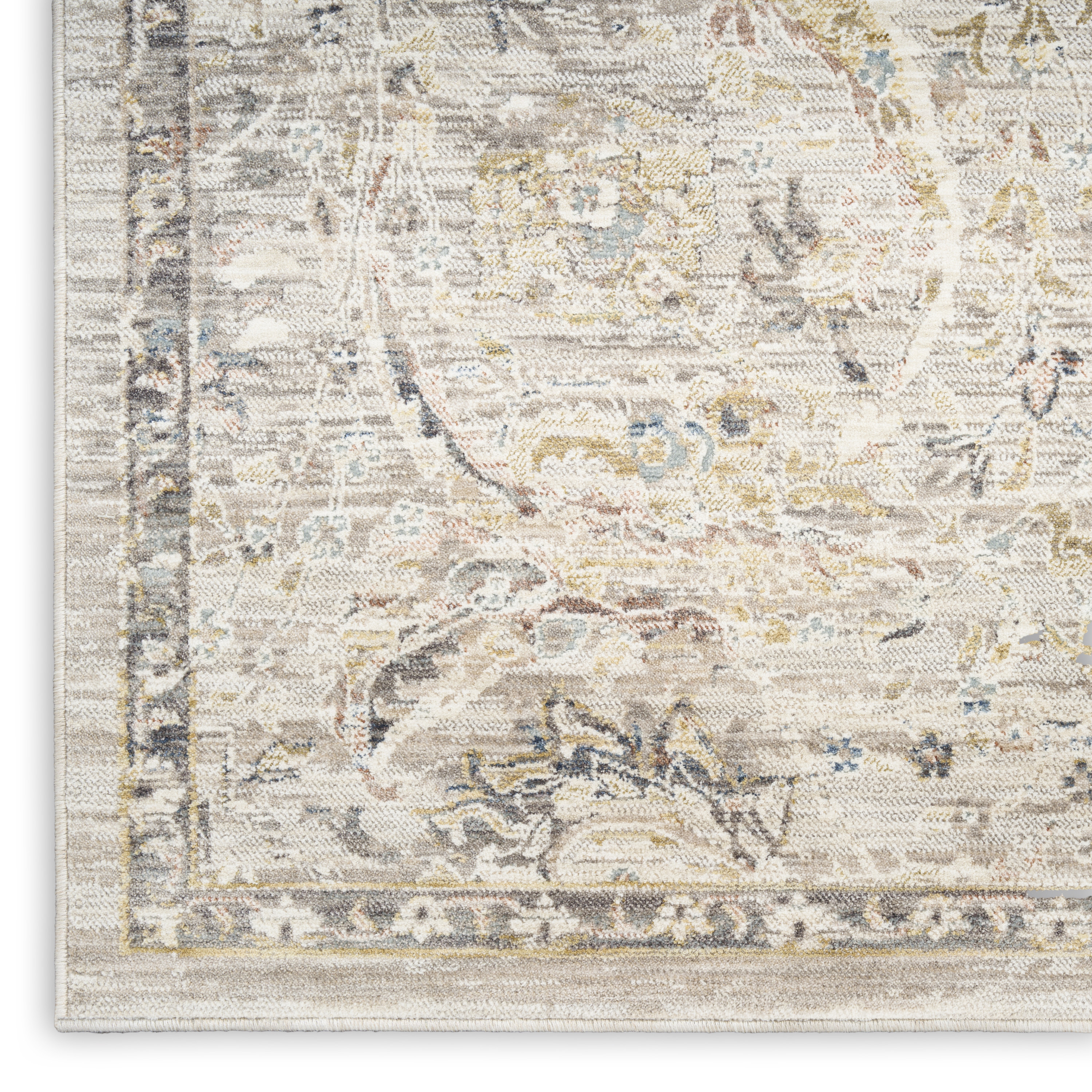 Nourison Antique Fusion 3'11" x 5'10" Light Grey Vintage Indoor Rug