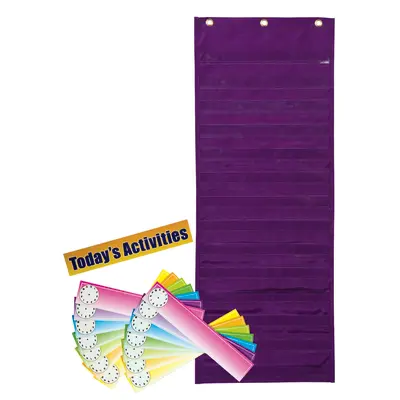 Pacon  Dry Erase Pocket Chart, Daily Activities, Purple,  13