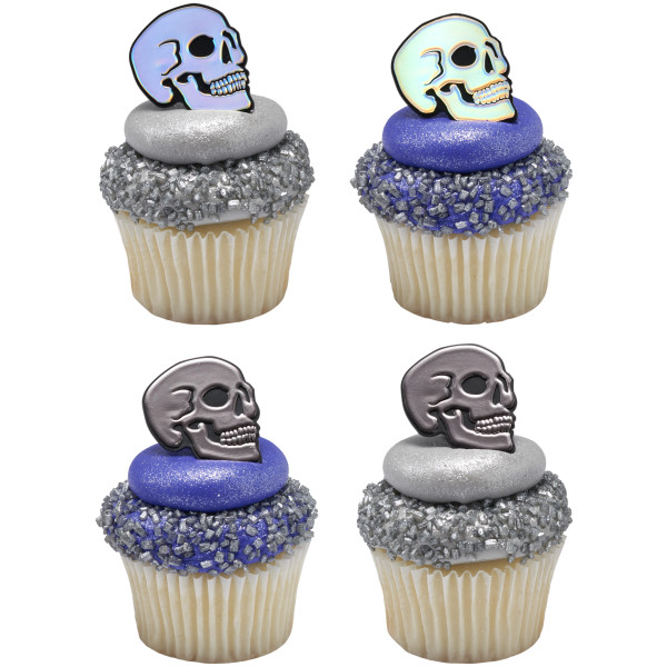 Metallic Skull Cupcake Rings