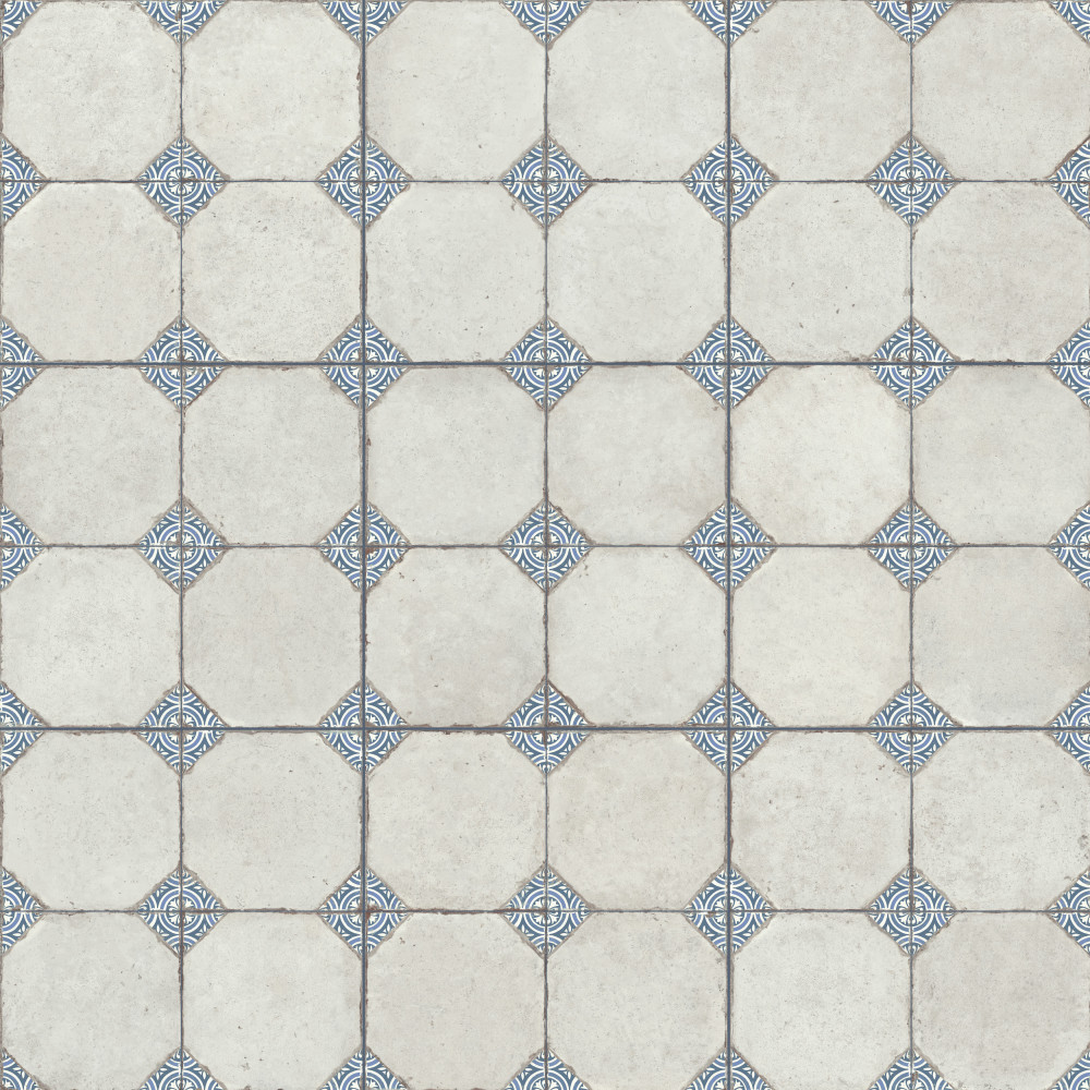 Kings Field Blue 17.75x17.75 Square Porcelain Floor and Wall Digital Pattern