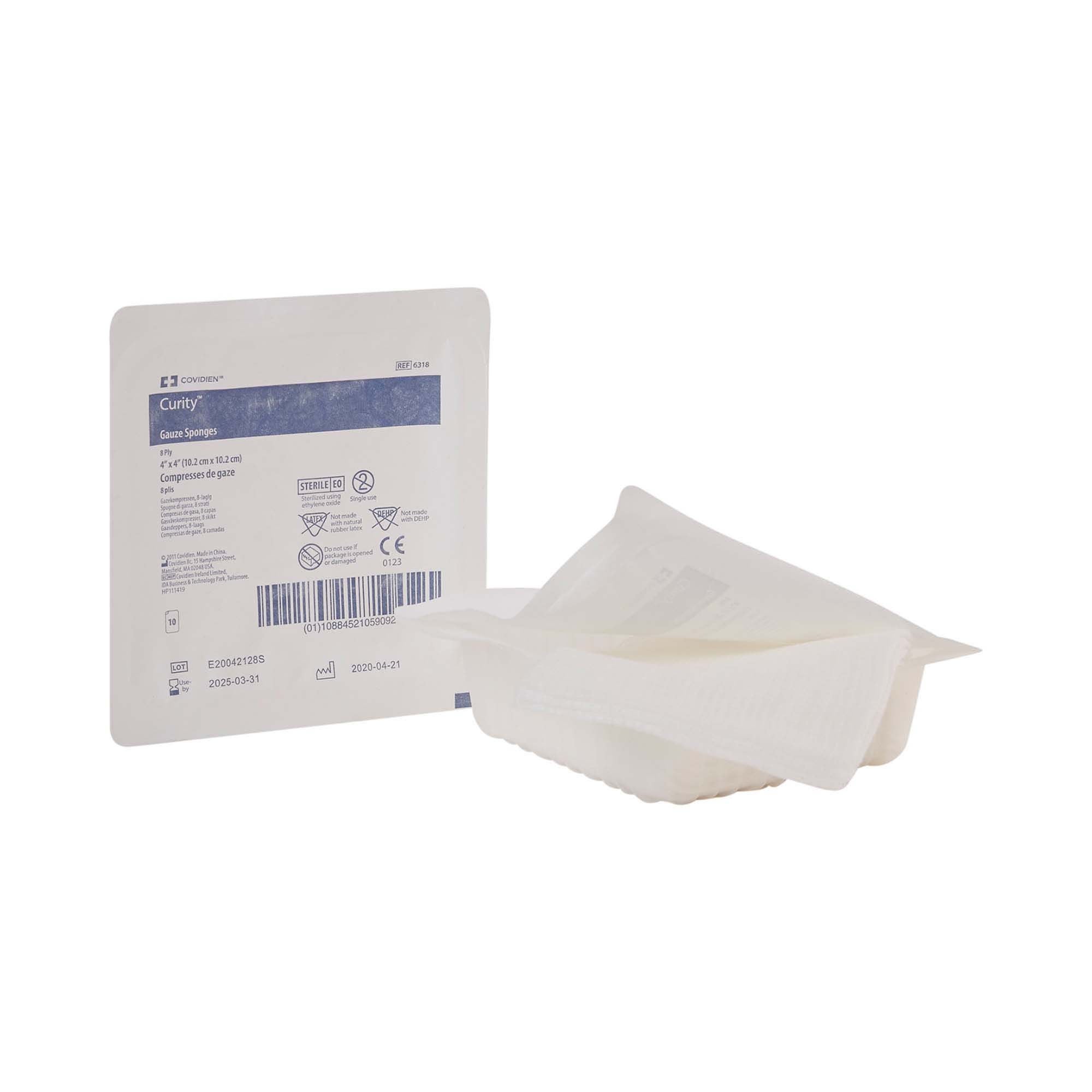 Curity™ Sterile USP Type VII Gauze Sponge, 4 x 4 Inch, Eight-Ply