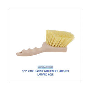 Boardwalk, 5.5in, Utility Brush w/ 3in Handle, Polypropylene Bristles, Cream