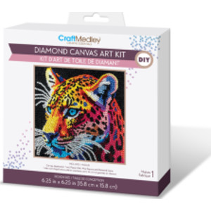 Diamond Painting Kit, Leopard Design, 6.25 x 6.25 Inches