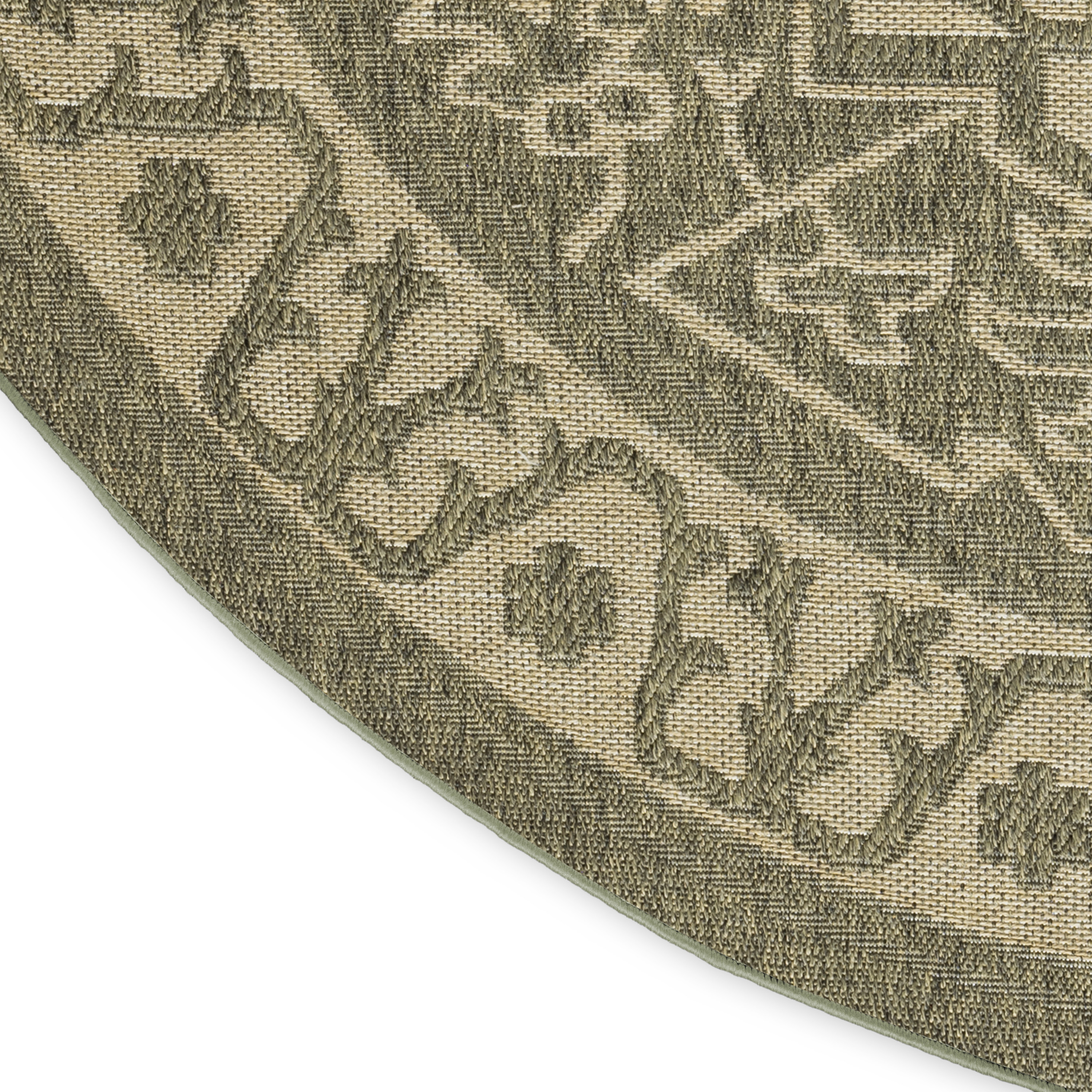 Nourison Tulum 8' x Round Olive Outdoor Rug