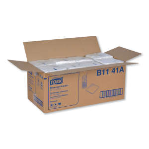 Tork, Beverage, Napkins, 1 ply, White