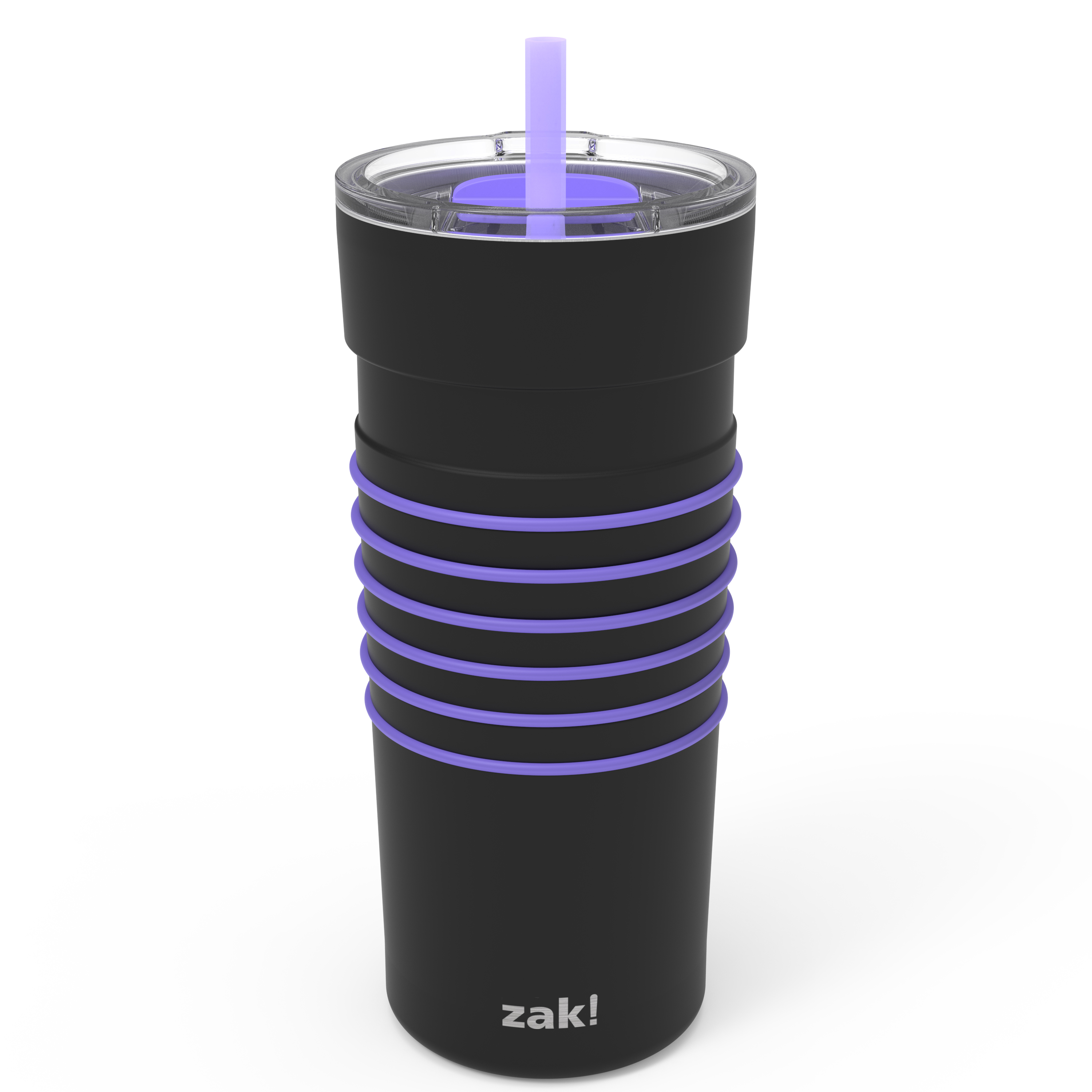 HydraTrak 20 ounce Vacuum Insulated Stainless Steel Tumbler, Black with Purple Rings slideshow image 3 HydraTrak 20 ounce Vacuum Insulated Stainless Steel Tumbler, Black with Purple Rings slideshow image 3