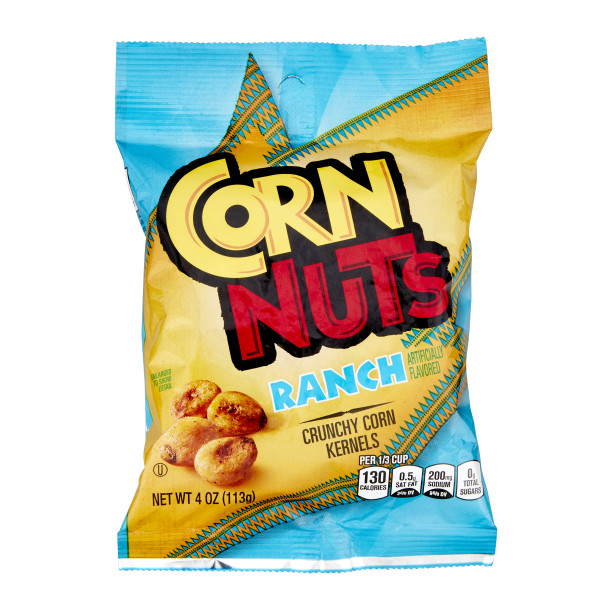 CORN NUTS Ranch Crunchy Corn Kernels Snack, 4 oz. Pack of 12 . C1CB - Front Center Inner Pack (Hi Res)