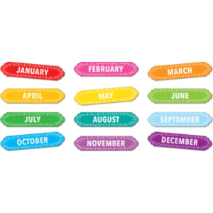 Magnetic Die-Cut Timesavers & Labels, Months of the Year, Chalk Loops, 12 Pieces