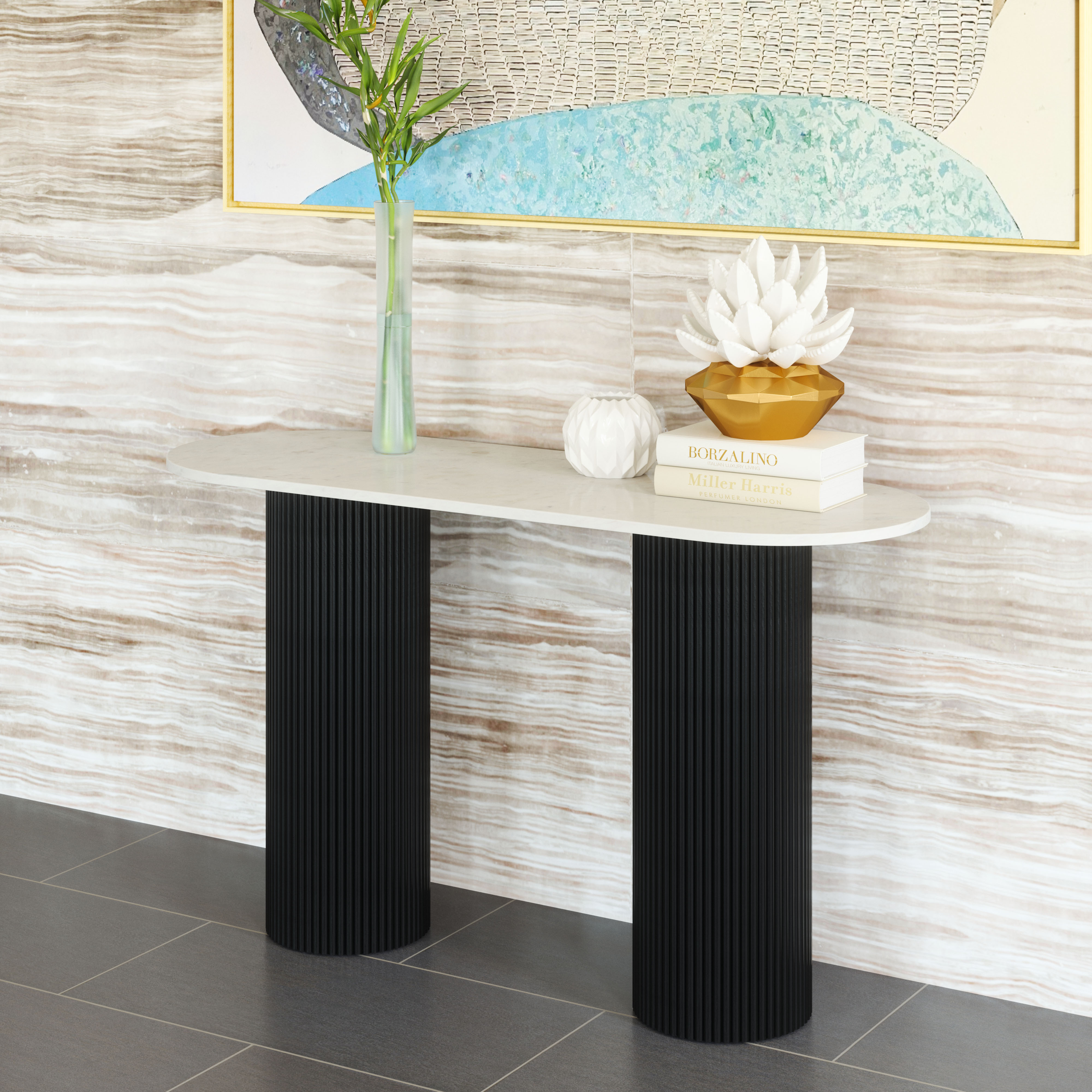 Izola Console Table White & Black product image