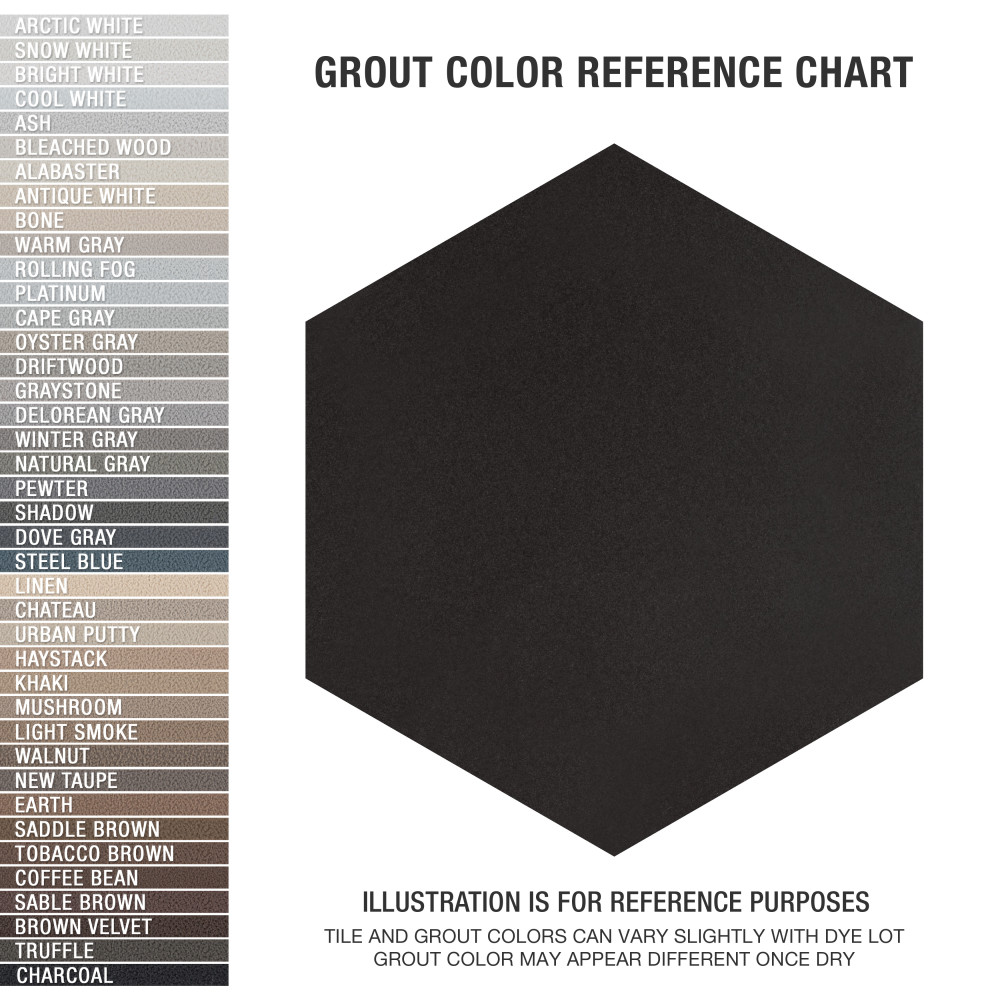 Textile Basic Grand Hex Black 19 in. x 22 in. Porcelain Floor and Wall Tile