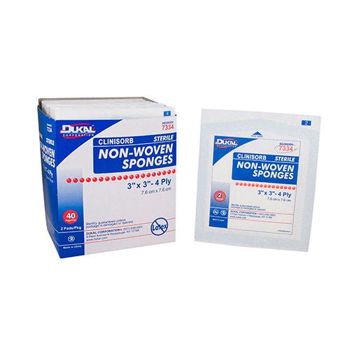 Dukal SPONGE, NON-WOVEN STR 4PLY 3X3(40/BX 30BX/CS)