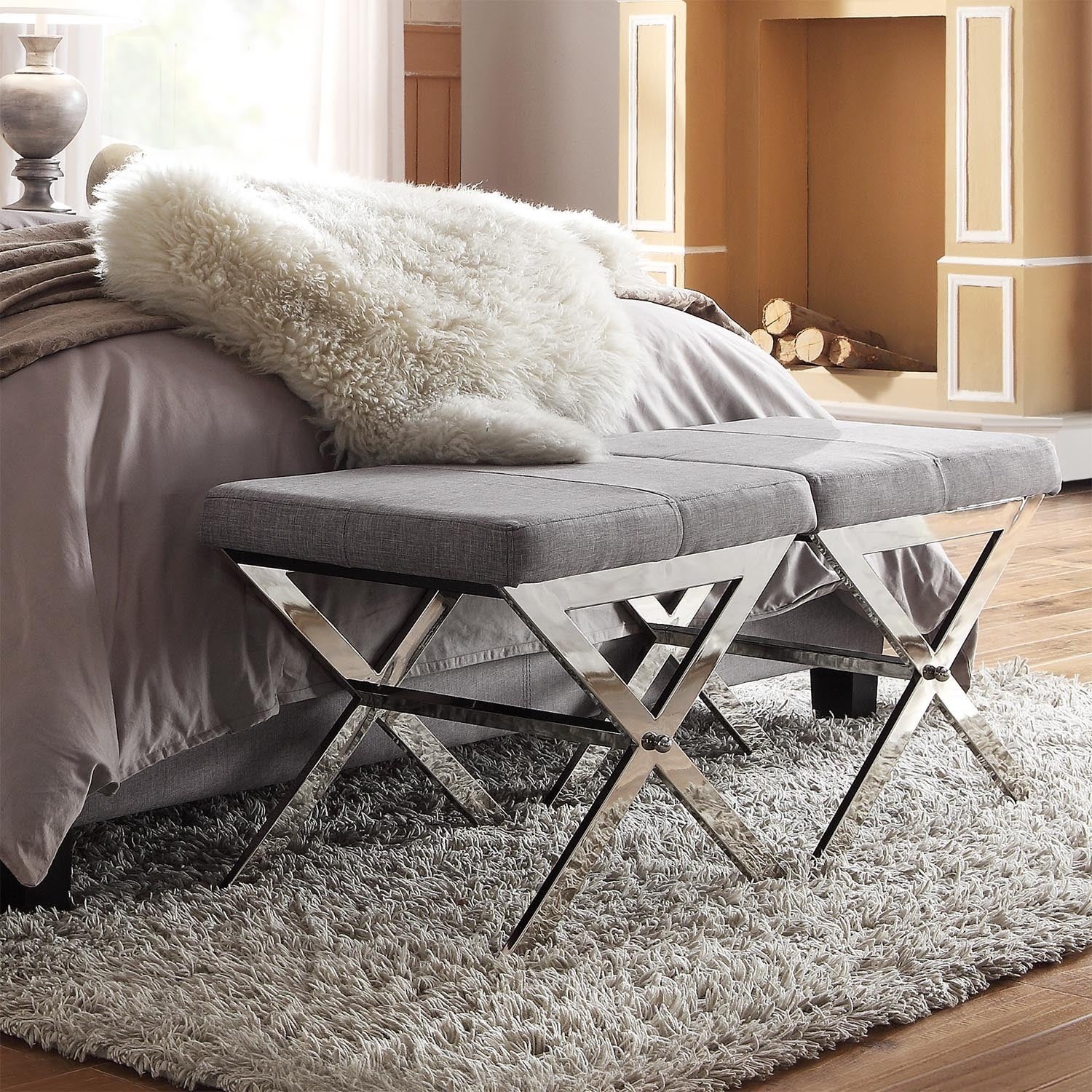 22-inch Chrome Finish Metal Stool
