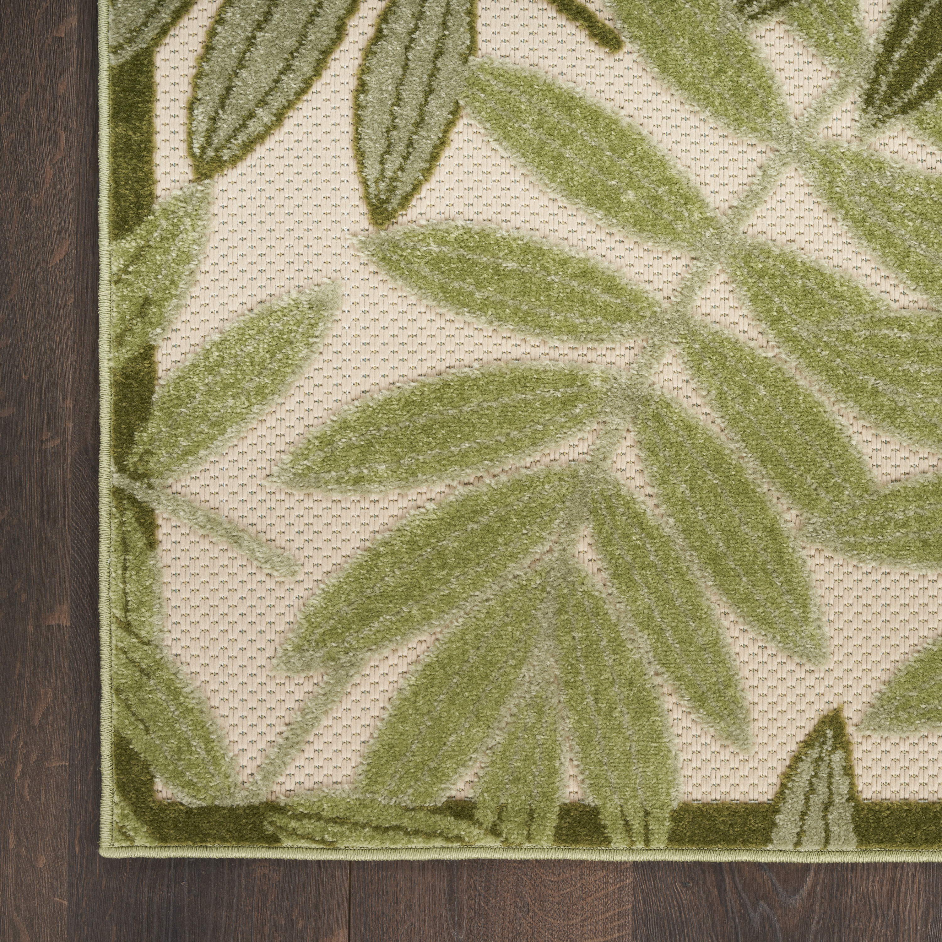 Nourison Aloha 7'10" x 10'6" Ivory Green Outdoor Rug