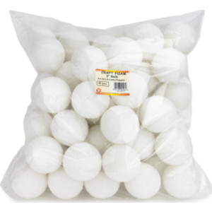 Craft Foam Balls, 3 Inch, White, Pack of 50