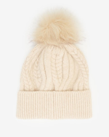 Elsdon Cable-Knit Beanie Eggshell