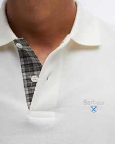Tartan Pique Polo Shirt Whisper White