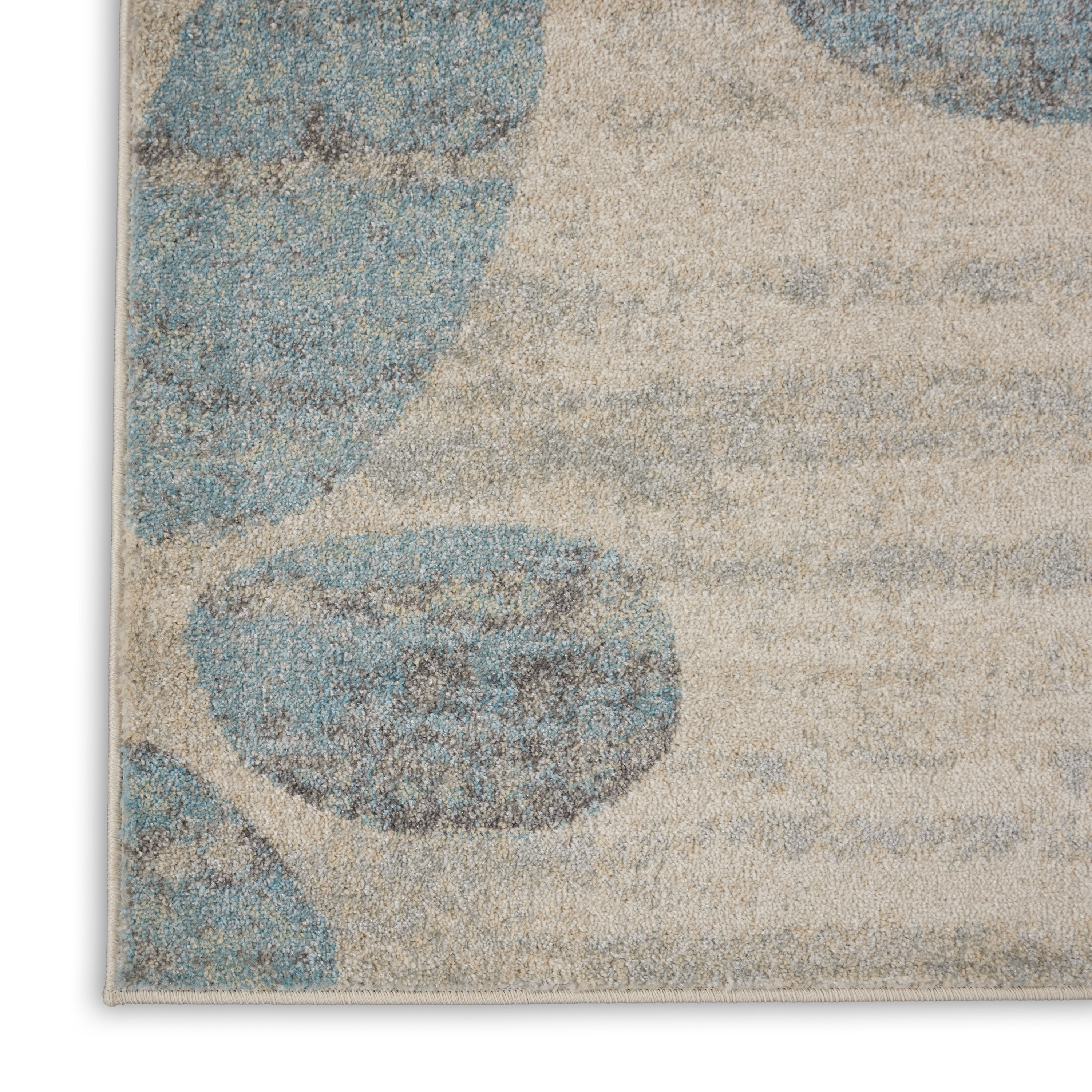 Nourison Tranquil 7' x 10' Ivory Light Blue Farmhouse Indoor Rug