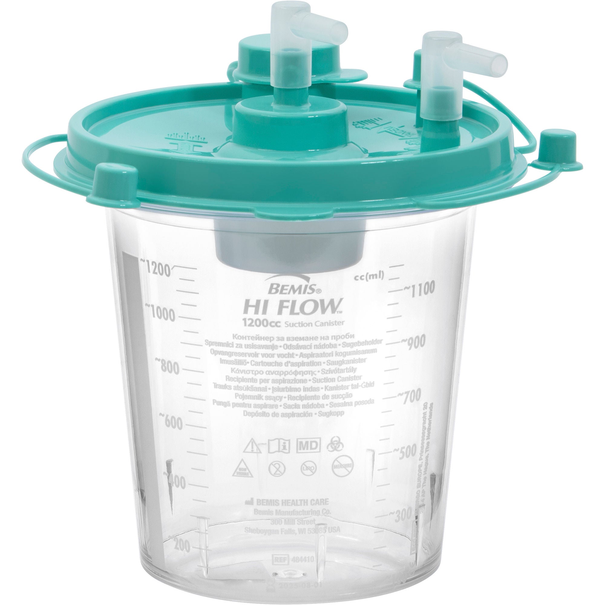 Hi-Flow™ Rigid Suction Canister for use with Bemis Quick-Drain™ Systems, 1200 mL