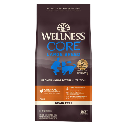 Wellness CORE Grain Free Large Breed Chicken Recipe Front packaging