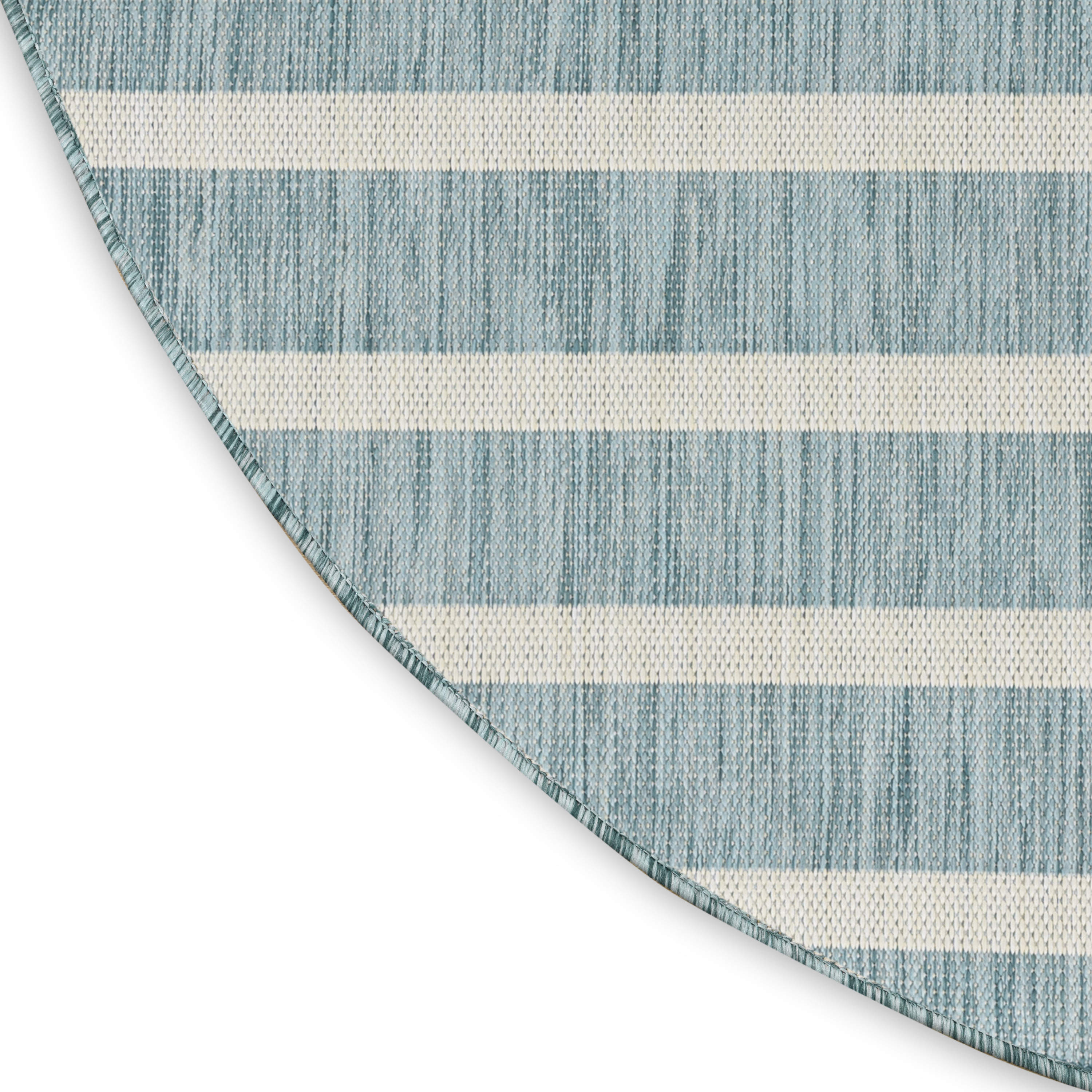 Nourison Positano 6' x Round Aqua Ivory Modern Rug