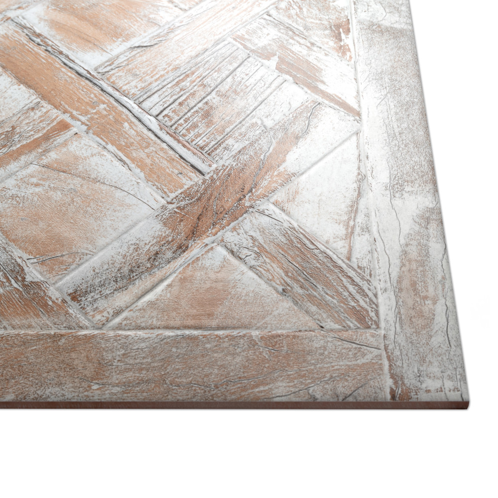 Kings Forest Lattice White 17-5/8 in. x 17-5/8 in. Ceramic Floor and Wall Tile