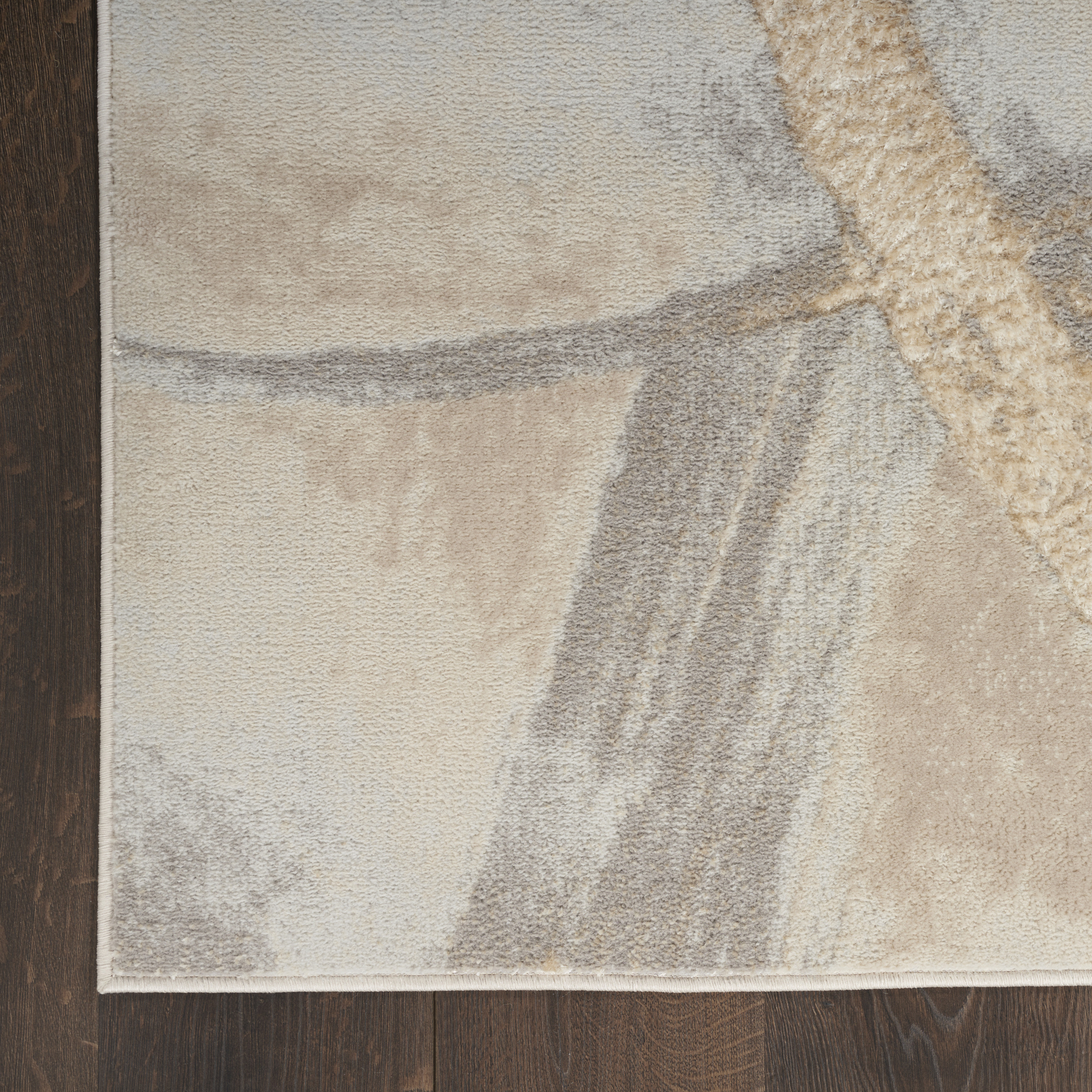 Nourison Splash 2'2" x 10' Beige Grey Modern Indoor Rug