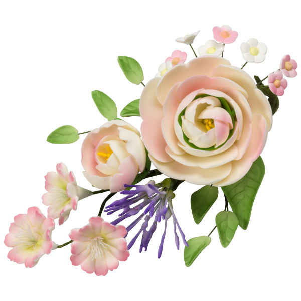 Morning Blush Gum Paste Flower Sprays DecoPac