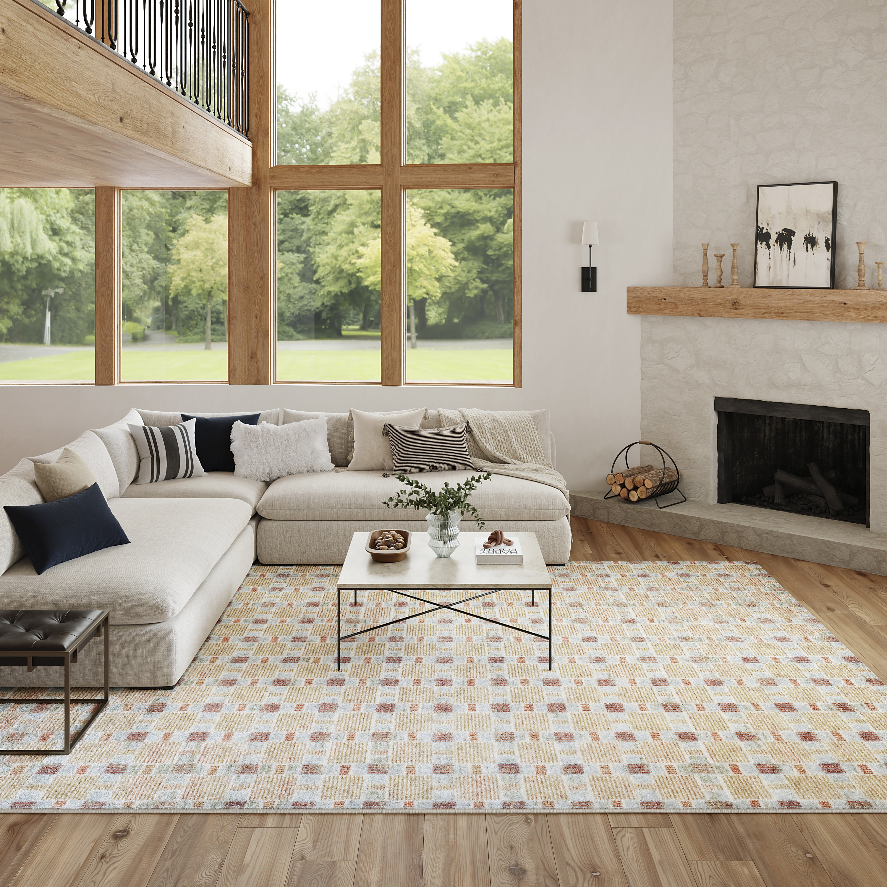 Nourison Nordic 8' x 10' Rust Multicolor Modern Indoor Rug