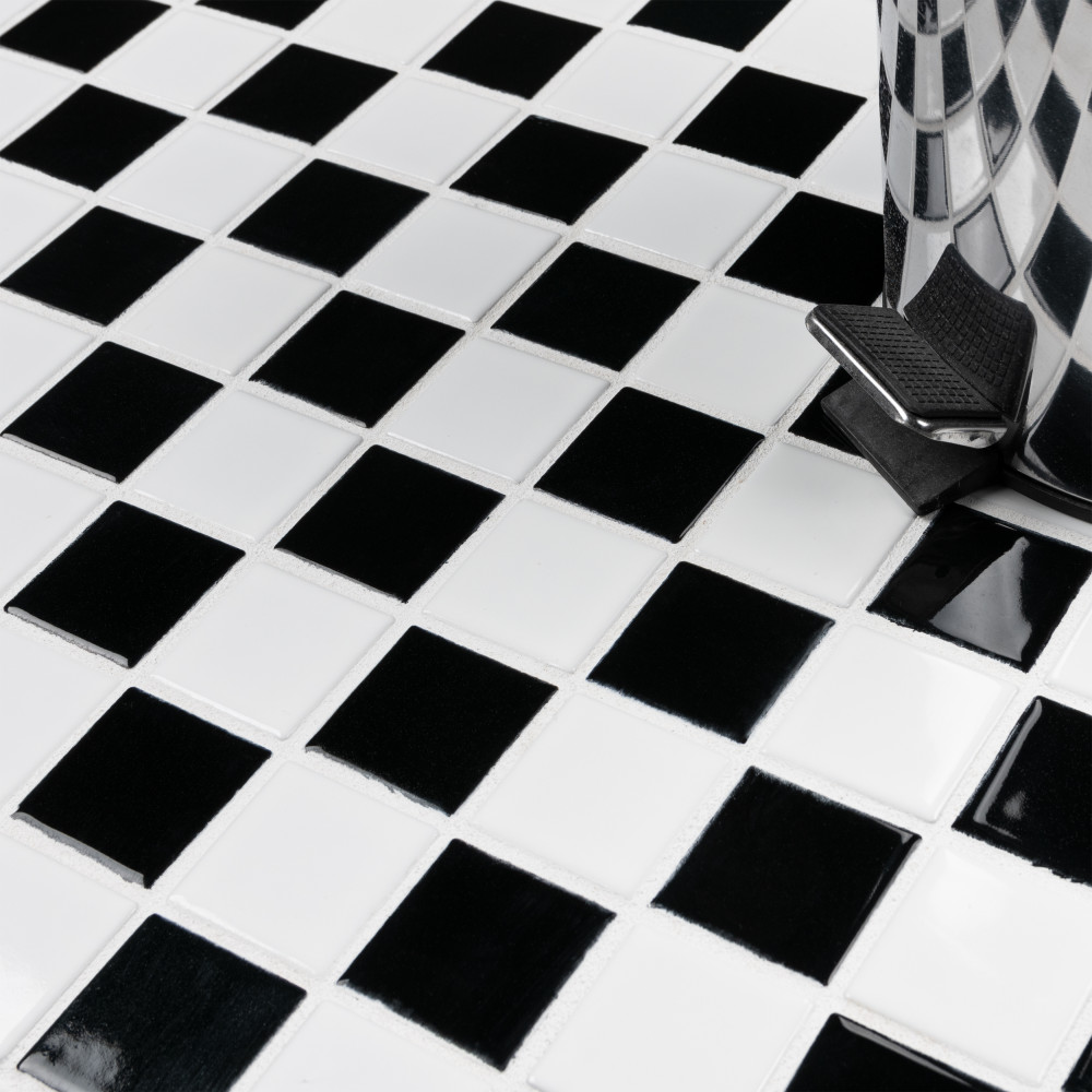 Squire Quad Glossy Checkerboard 12.5x12.5 Square Porcelain Floor and Wall Digital Pattern