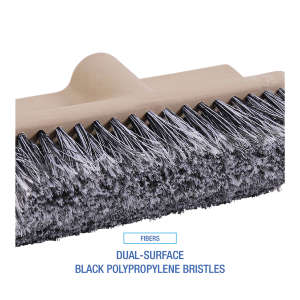 Boardwalk, 10in, Dual-Surface Brush, Polypropylene Bristles, Black