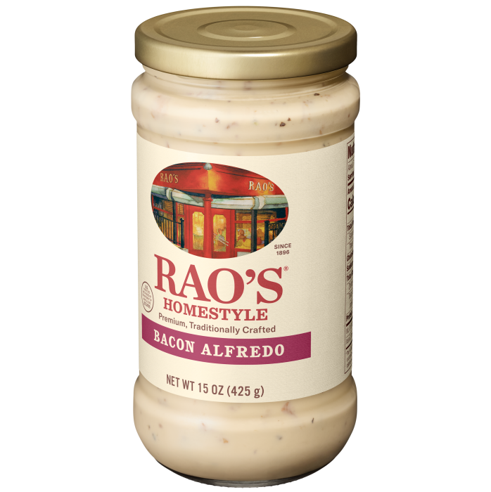 Bacon Alfredo Sauce, 15 oz - Right angle Image