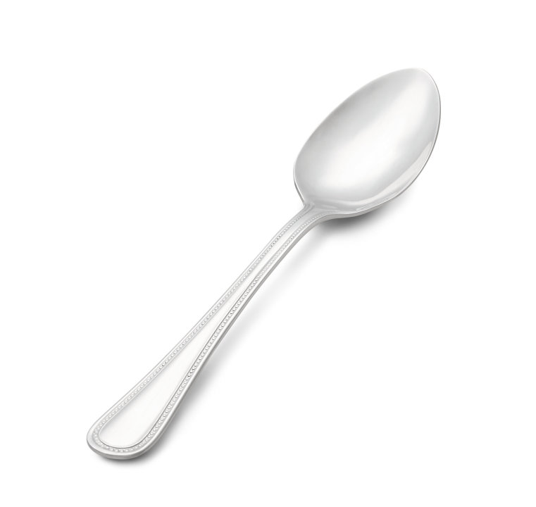 8 ¼-inch brocade stainless steel serving spoon