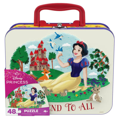 Disney Princess 48-Piece Puzzle in Tin with Handle, for Families and Kids Ages 4 and up